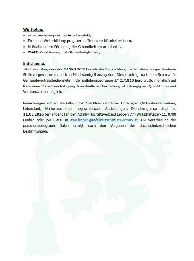 Büroorganisation und Buchhaltung liegen Dir im Blut? Dann bewirb Dich!  #abfallwirtschaftsverbandleoben 