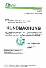 Kundmachung Nachtragsvoranschlag AWV-Hartberg