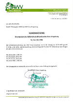 Sitzungsplan 2026 © AWV GU