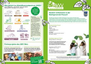 Flyer mit Informationen zur Abfallentsorgung in der Gemeinde, inklusive Öffnungszeiten des Altstoffsammelzentrums.