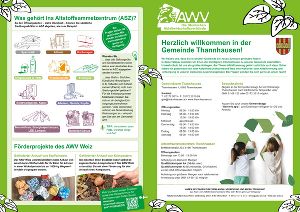 Flyer mit Informationen zur Abfallentsorgung in der Gemeinde, inklusive Öffnungszeiten des Altstoffsammelzentrums.