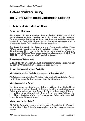 Datenschutzverordnung des Abfallwirtschaftsverbandes Leibnitz