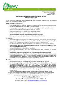 Stellenausschreibung Mitarbeiterin oder Mitarbeiter für den Ressourcenpark. Ausgeschrieben im Juni 2026. Bewerbungsende am 03.07.2026.