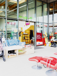 Eingangsbereich des Re Use Shops in Feldbach
