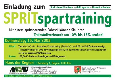 Einladung zum Spritspartraining