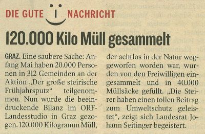 Artikel in der Kleinen Zeitung vom 1. Mai 2008