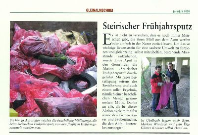 Bericht im Gleinalmschrei Juni/Juli 2009