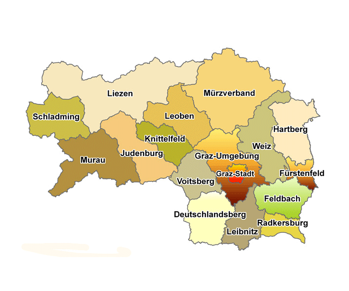 Verbandskarte mit Verlinkung zu den Webseiten 