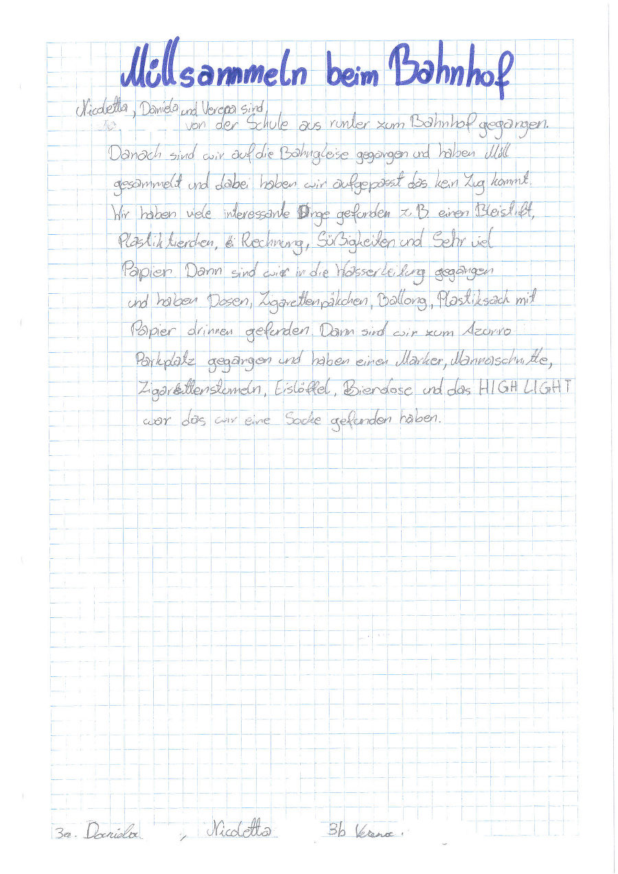 Müllsammeln bei der Kläranlage Müllsammeln bei der Kläranlage