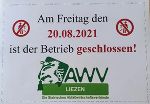 20. August geschlossen! © AWV Liezen