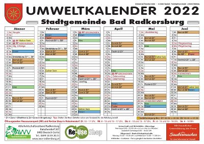 Umweltkalender - Abfuhrtermine Abfallwirtschaftsverband Radkersburg