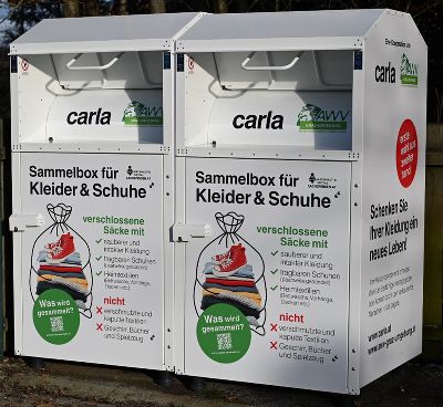 Neue Altkleider-Sammelboxen in GU © AWV GU Neue Altkleider-Sammelboxen in GU