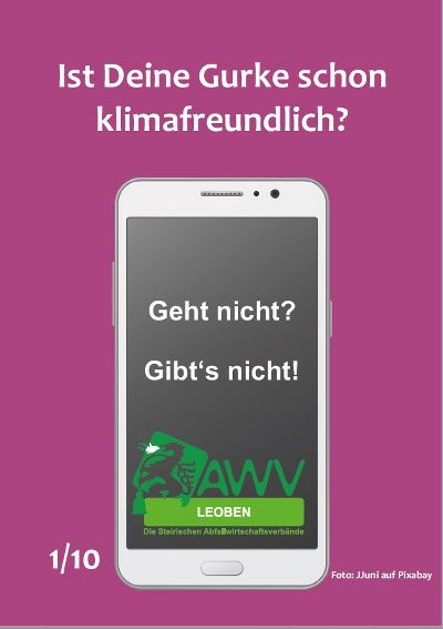 Bild eines Smartphones mit weißer Plastikhülle. AWV-Logo am Display
