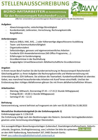 Stellenausschreibung
