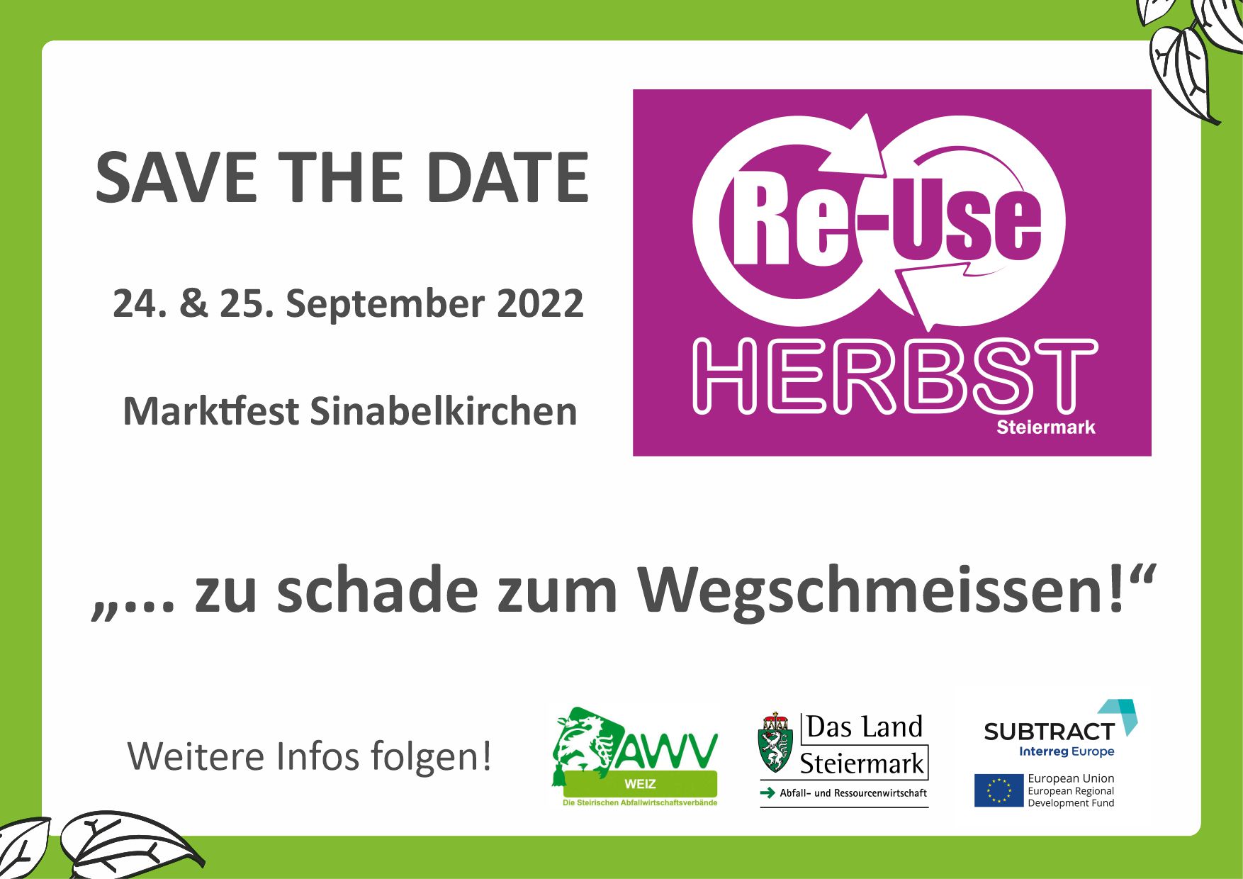 Vorankündigung Re-Use-Herbst 2022