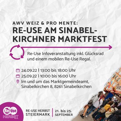 AWV Weiz & pro mente: Re-Use Infoveranstaltung am Sinabelkirchner Marktfest