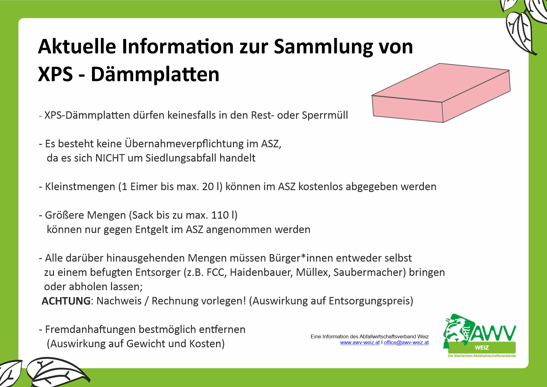 XPS - die richtige Entsorgung von Baustyropor