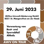 Anmeldung AWV ON TOUR - MÜLLEX  - Abfahrt 13:00 Uhr