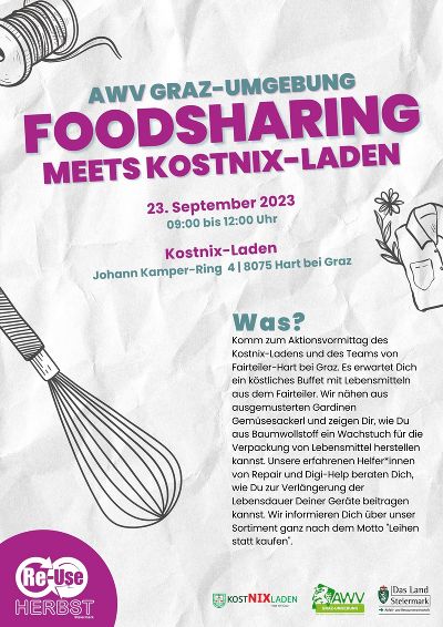 Foodsharing meets Kostnix-Laden Hart bei Graz