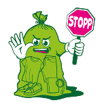 Der Altkleidersack und was er nicht mag. Der Altkleidersack und was er nicht mag.