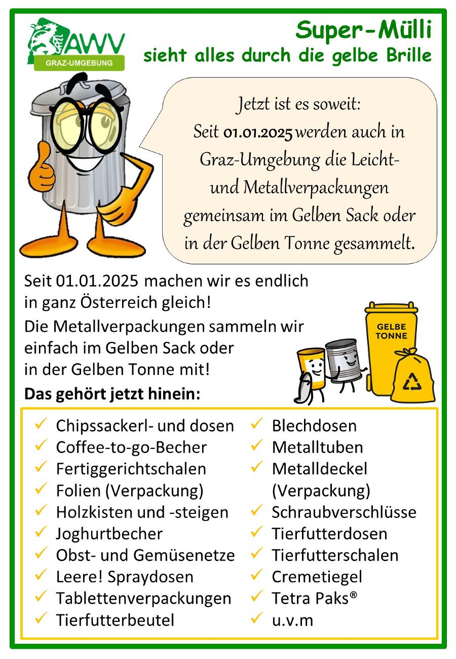 Gelbe Brille - Leicht- und Metallverpackungen
