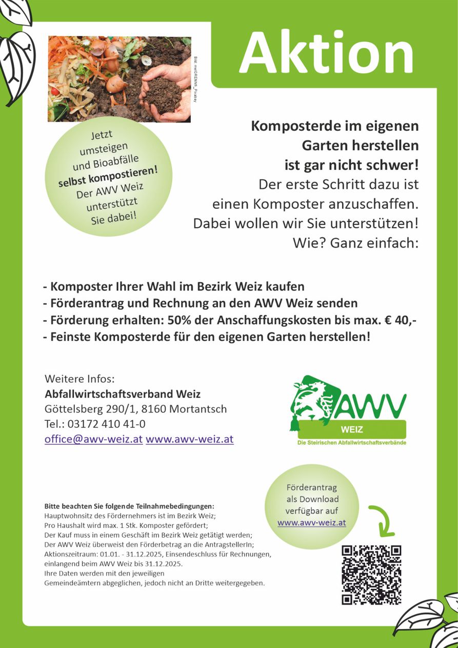 Flyer mit Beschreibung der Komposteraktion 2025
