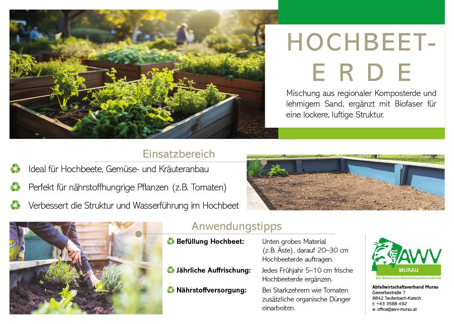 Infotafel Hochbeeterde AWV Murau Infotafel Hochbeeterde AWV Murau